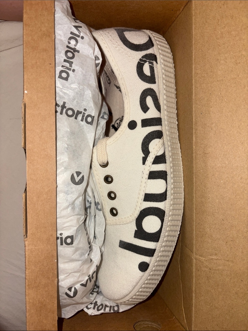 Desigual Cream Canvas Sneaker with Black Logo Print